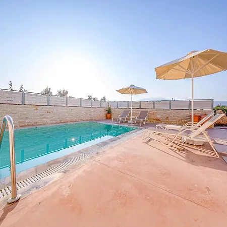 Magnificent Crete Isla Bonita Private Furnished Terrace Grand Heated Pool Bbq 2 Bedroom Mylopotamos Villa